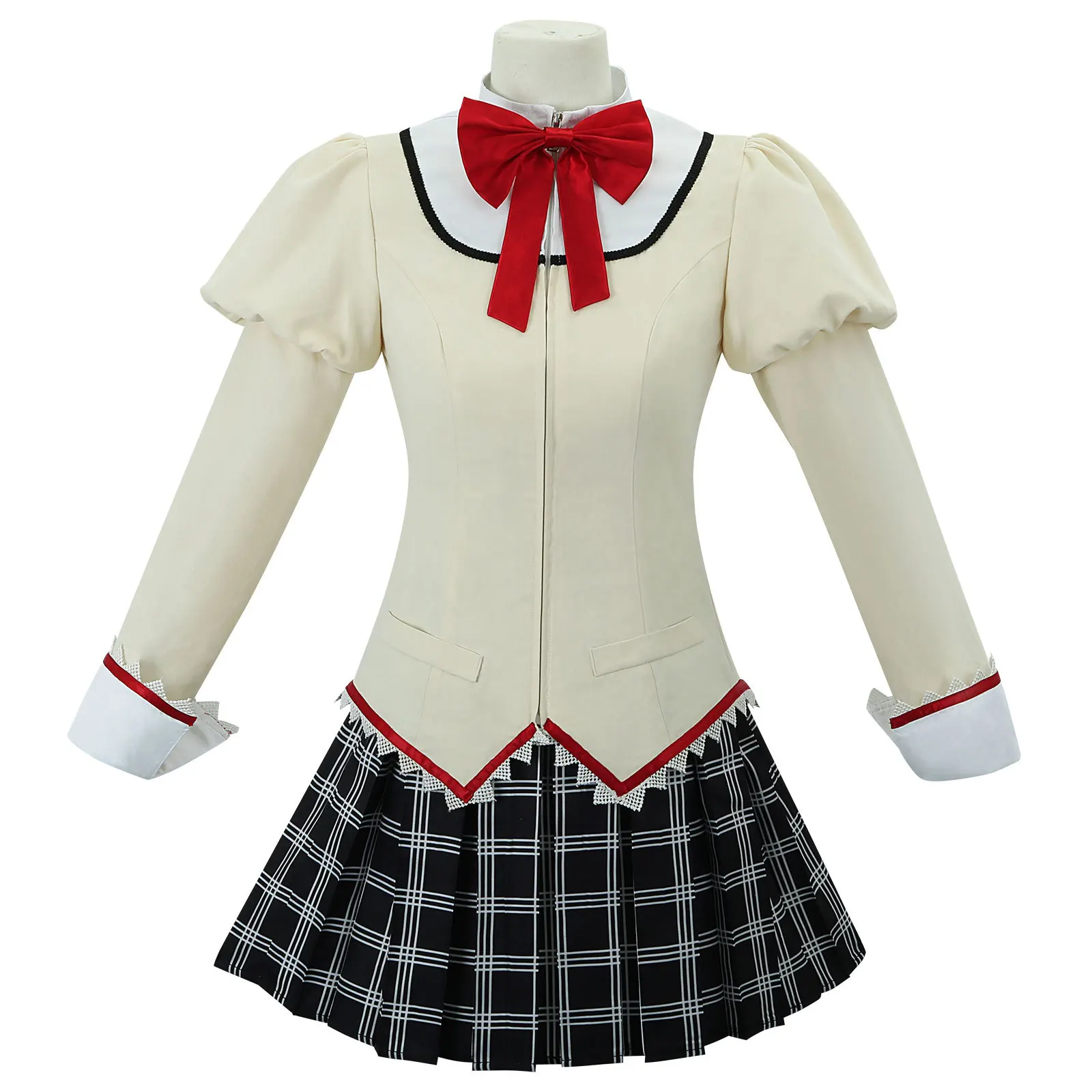 Anime Kaname Madoka Cosplay Costume Puella Magi Madoka Magica Pink Wig School Uniform Halloween Outfit Women Party Dress Clothes