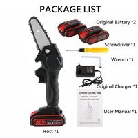 1080W Electric Mini Chain Saws Pruning ChainSaw Cordless Garden Tree Logging Trimming Saw For Wood Cutting With 2 Batteries