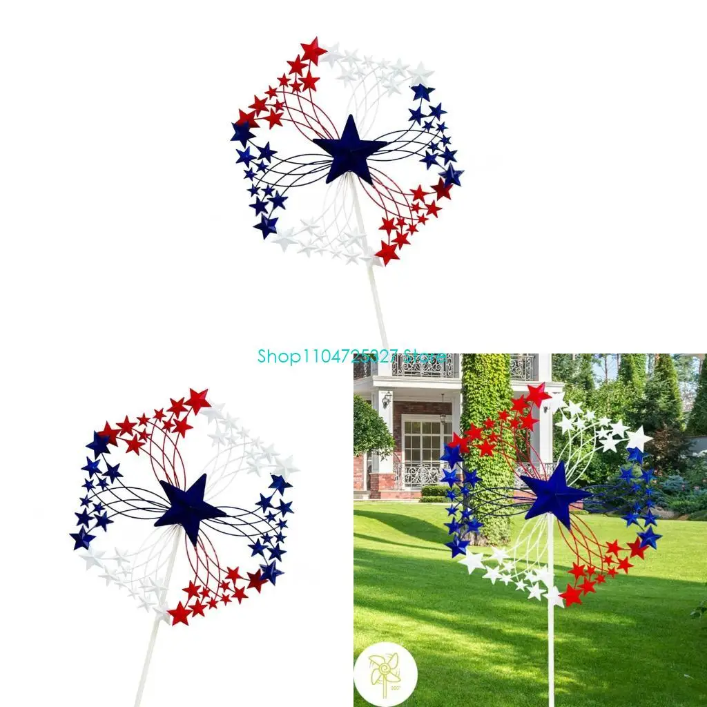 

D8KF Weatherproofed Rotate Metal Star Spinner Easy Install Garden Feature Artwork