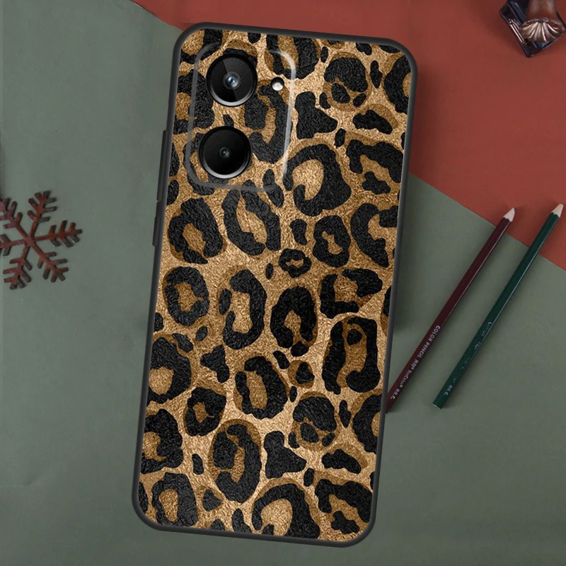 حافظة بطباعة الفهد لهاتف Realme C55 C51 C75 C63 C61 C53 C35 C65 C67 C71 11 12 13 14 15 Pro Plus GT6 GT7 Pro