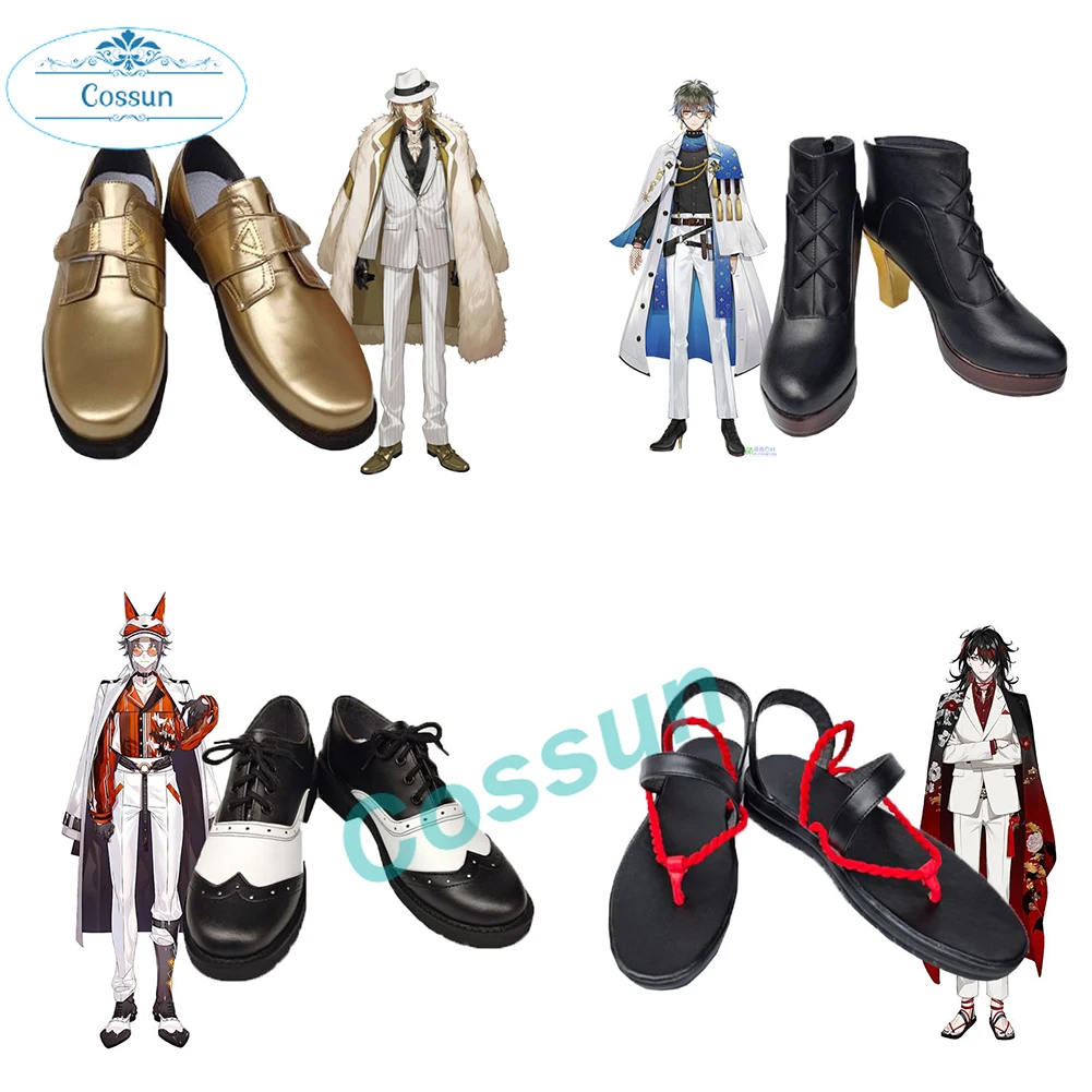 

Vtuber Ike Eveland/Vox Akuma/Mysta Rias/Luca Kaneshiro cosplay shoes high heels boots GAME luxiem women men PU shoes halloween