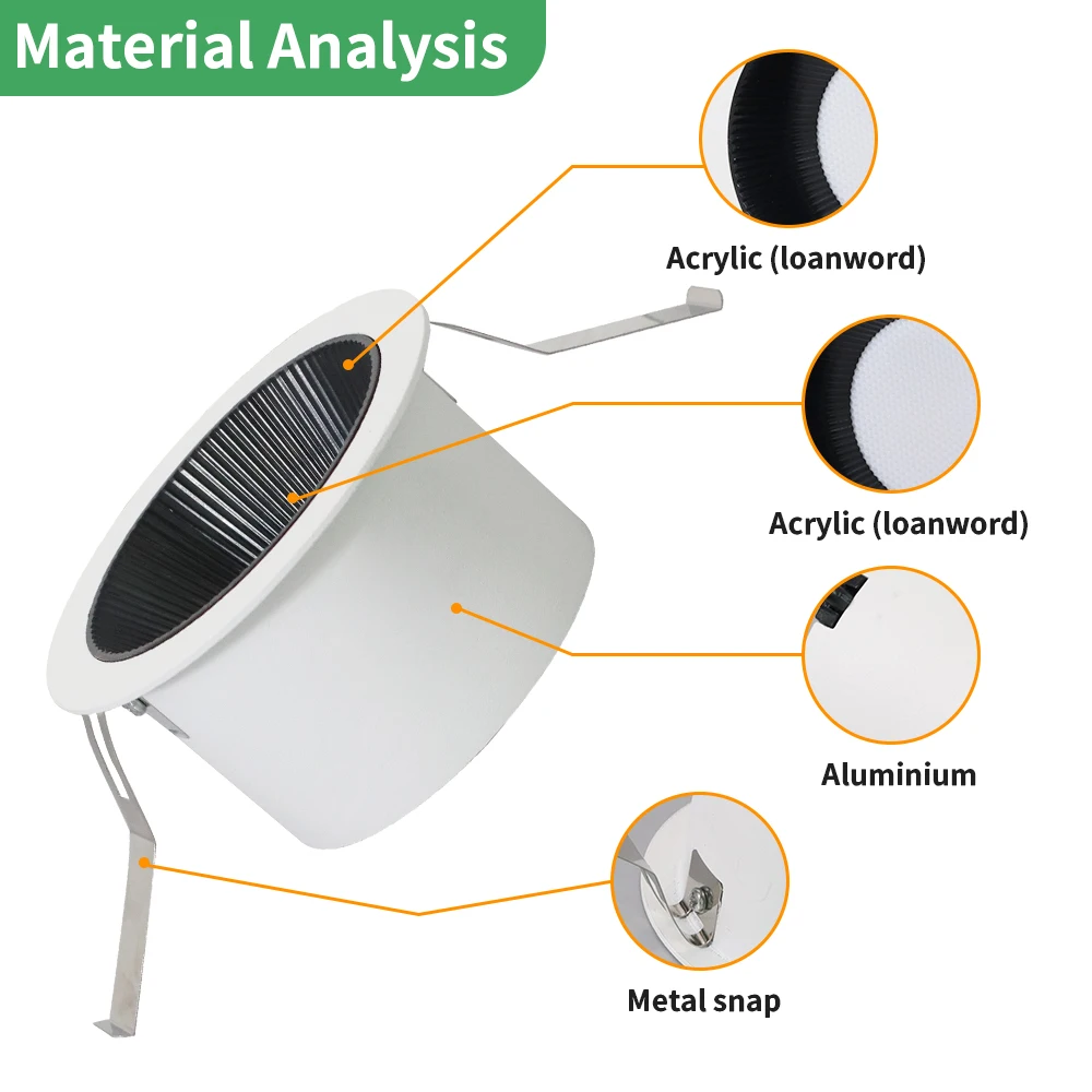 Lampu LED Downlight 4000K AC220V-240V, lampu LED langit-langit tersembunyi 10W, lampu alam potongan terbuka 75MM