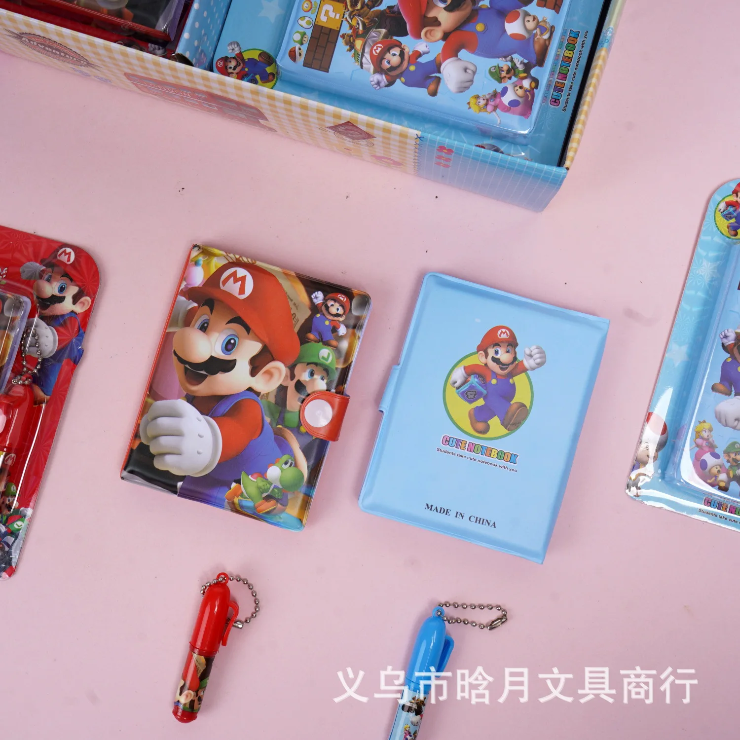 2-piece set Super Marios Notebook Stationery Set Notebook and Ballpoint Pen Small Set Student Stationery Children's Day Gift
