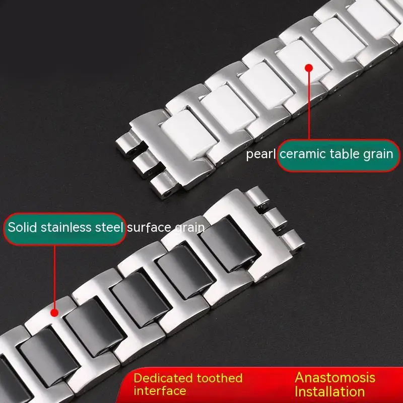 High Quality Watch Chain For Swatch Irony Classic Collection YVS441G YAS112G Stainless Steel Ceramic Watch Band 17MM 19MM