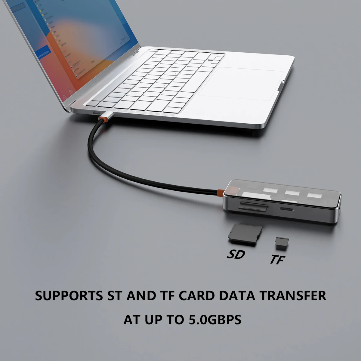 Док-станция 7 в 1 Type C USB3.0 HUB USB C к HDTV 4K60Hz PD100W Адаптер для чтения карт Micro SD Конвертер для ноутбука и телефона Macbook