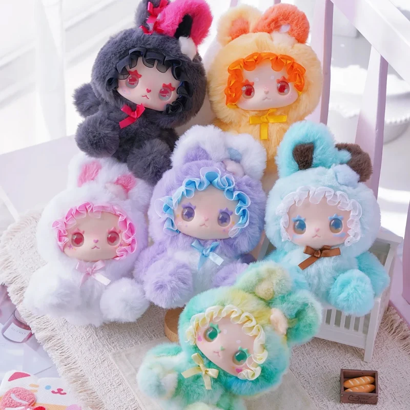 Lovely Emma Bunny Alliance Series Plush Blind Box Lace Bow Decoration Desktop Cute Ornament Toys Mystery Box Surprise Fun Gifts