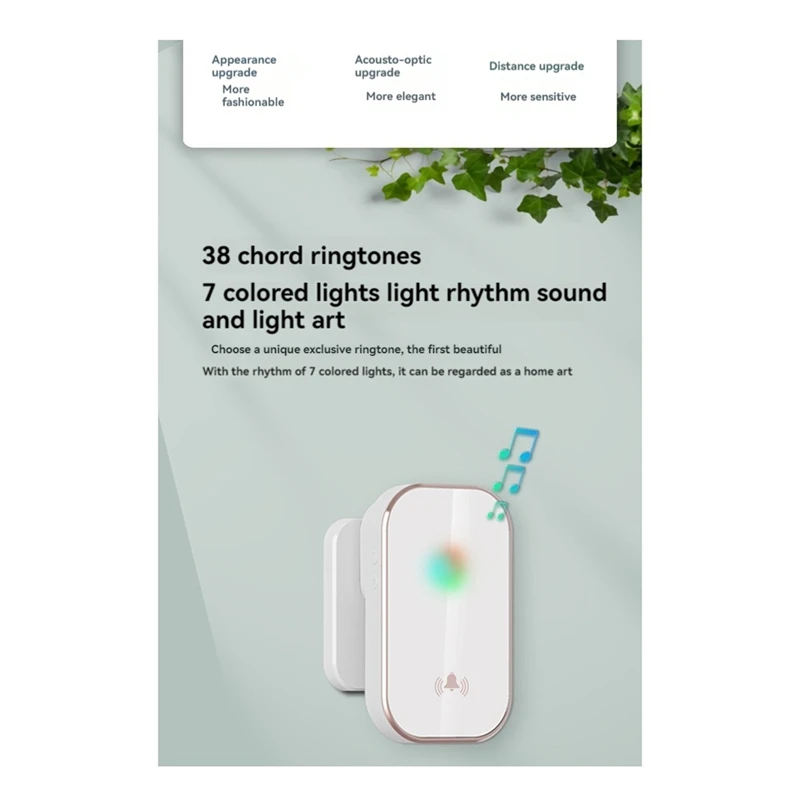 ABGN スマートワイヤレスドアベル 300 メートル範囲ホームウェルカムドアベル 38 曲メロディー区別ドアベルチャイム