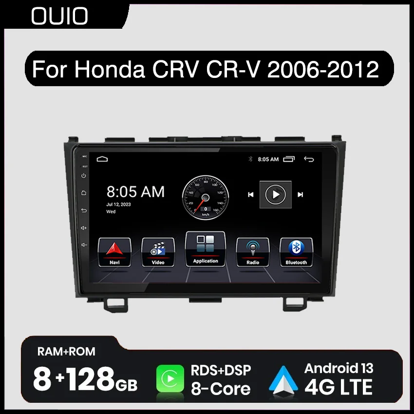 

2DIN Android 13 radio For Honda CRV CR-V 2006 2007-2012 Car stereo Multimedia Player Carplay Auto GPS Navigation DSP RDS NO DVD
