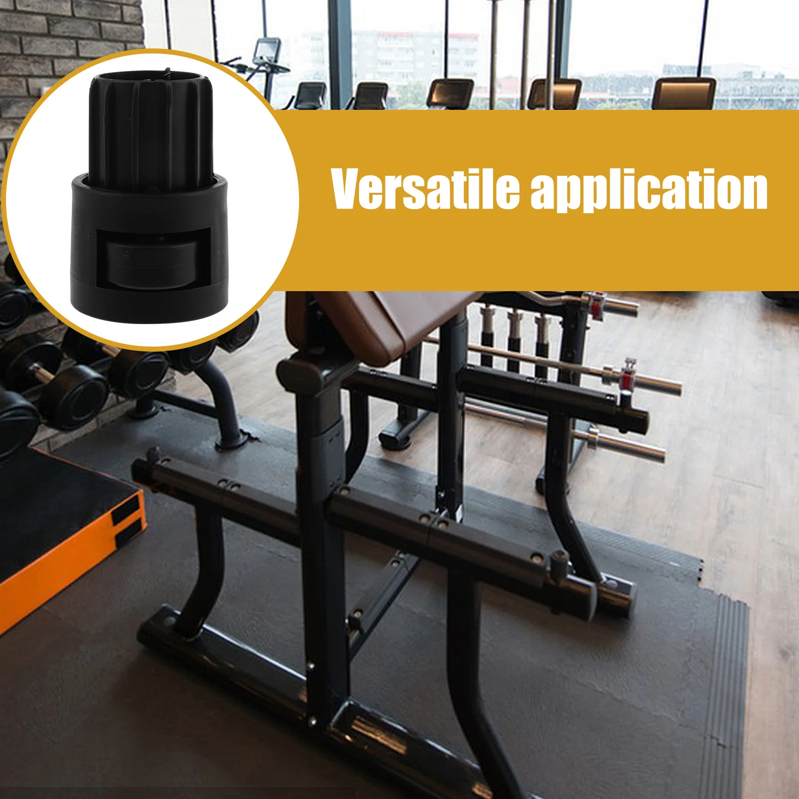 

2pcs Outer Round Foot Cover Fitness Equipment Pad Black Feet Protector Sturdy Nonslip Rubber Plastic Floor Protection Hardwood