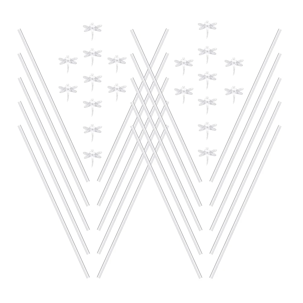 20 مجموعات من أوتاد النباتات الشفافة لدعم نباتات الأكريليك للحديقة والنباتات الداخلية ومشابك الأوركيد القطبية المستقيمة