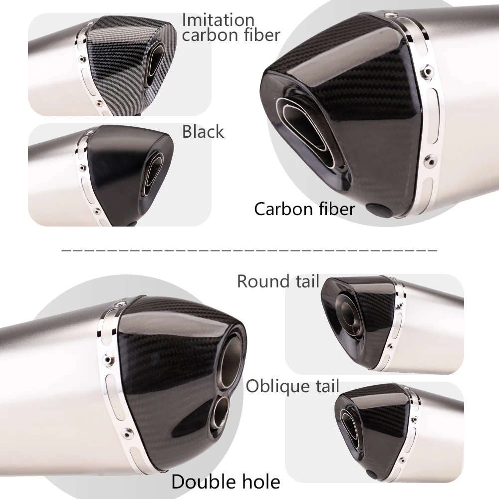 Factory Hot Selling Universal 51mm Motorcycle Exhaust Modification Carbon Fiber Muffler For F750GS F850GS R1