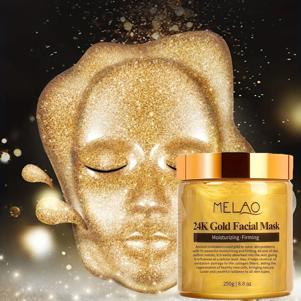 MELAO 24K Gold Face Mask Beauty Facemask Skin Remove France Golden Collagen Facial Moisturizing Masks