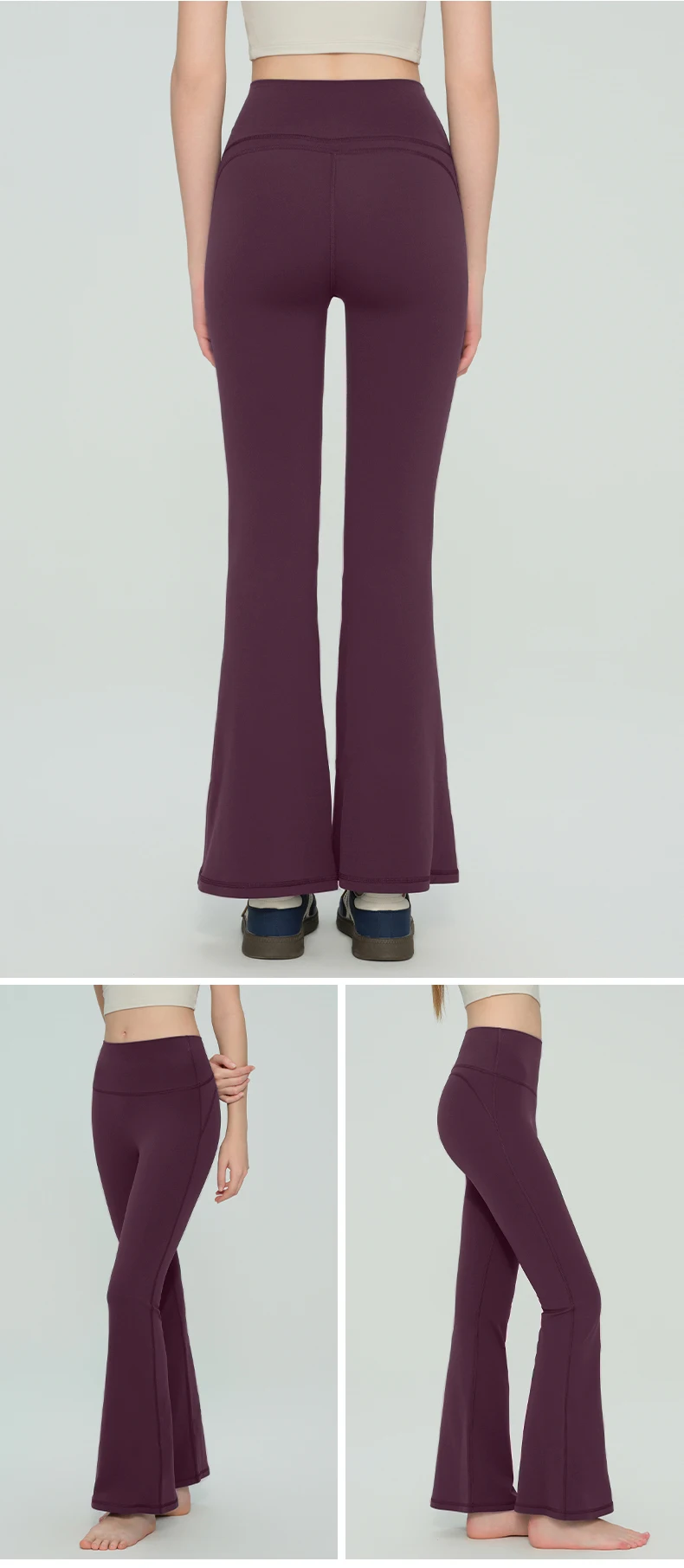 Neue Damen-Superweiche Schlaghose mit hoher Taille, elastisch, hüftformend, schlankmachend, atmungsaktiv, für Laufen, Fitness, Outdoor und Freizeit. – Detail 11