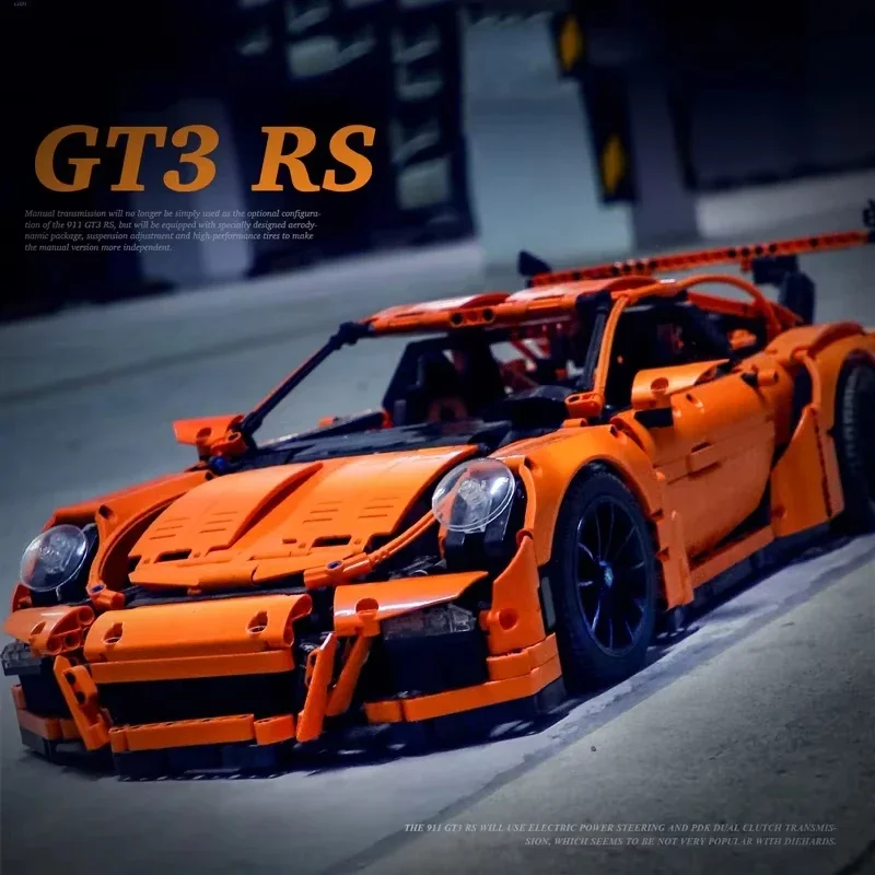 

НОВЫЙ совместимый 42056 MOC 911 GT3 RS, технический автомобиль, игрушки для мальчиков, рождественский подарок, детская модель-конструктор, украшение для рабочего стола для взрослых