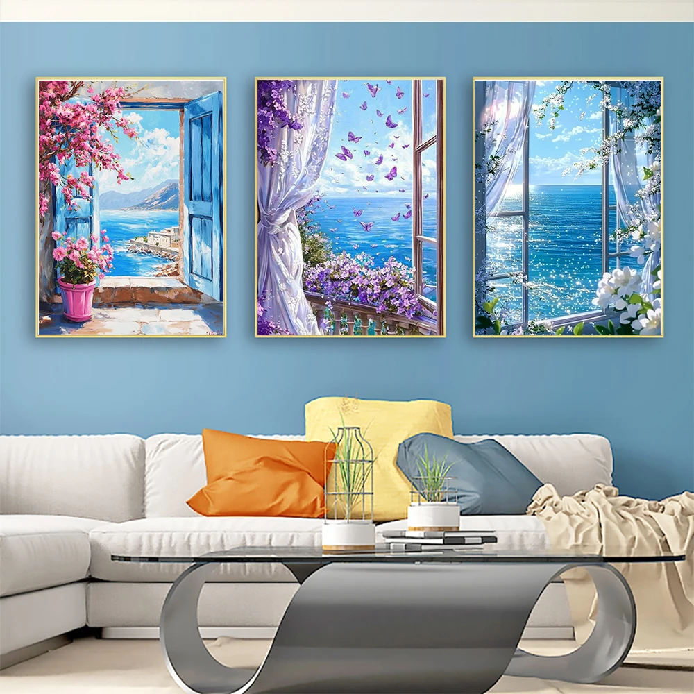 Landscape Diamond Paintings Window New Arrivals Mosaic Flower Full Diamond Mosaic Embroidery Kits Holiday Gift