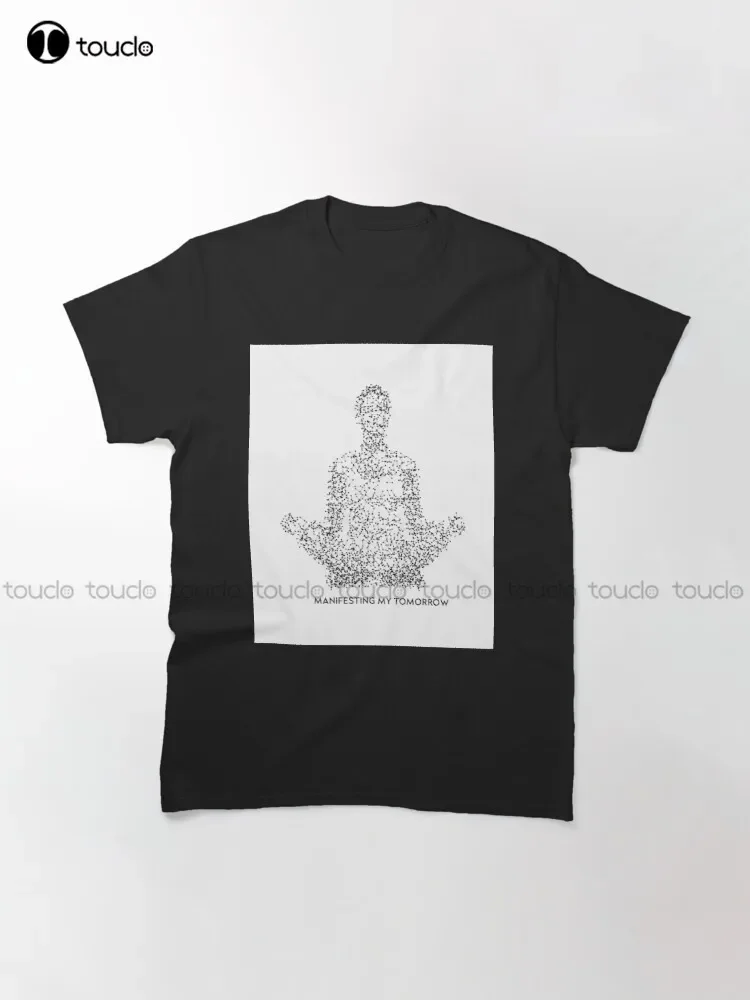 Manifesting My Tomorrow Meditation Klasyczna koszulka Letnie koszulki dla mężczyzn Tee T-shirty Druk cyfrowy Oddychająca bawełna Retro