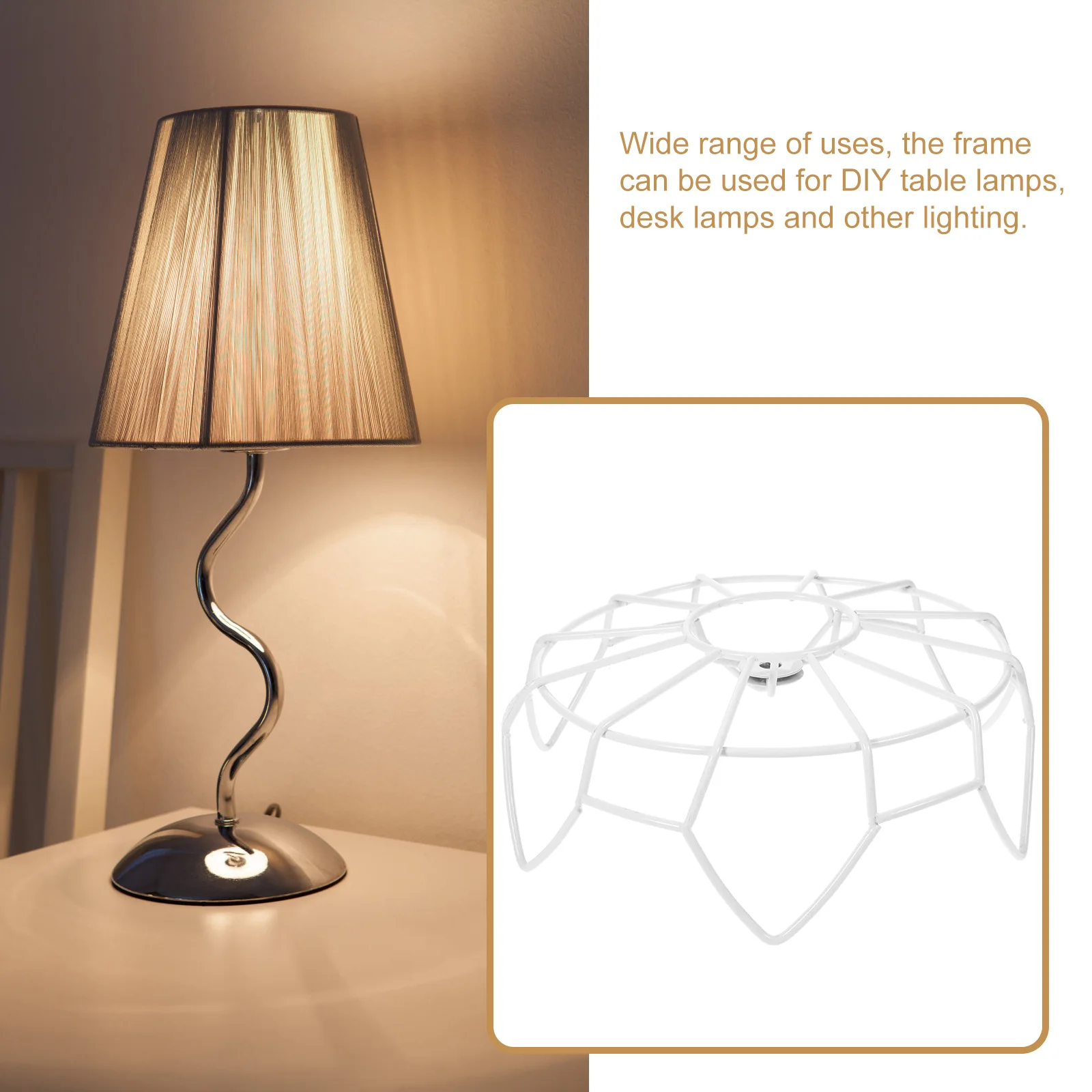 

Metal Lampshade Rack 14 5cm Double Layer Silver DIY Table Light Shades Frame for Home Lampshade Accessories Lighting Attachment