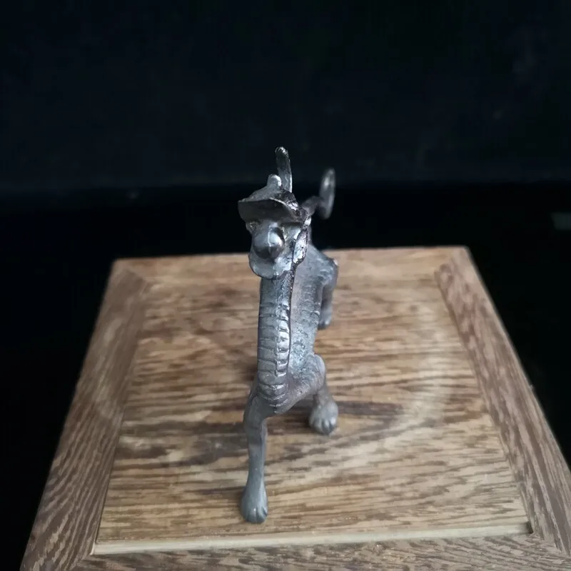 Brass Dragon Pen Rest Chinese Copper Dragon Spits Pearl Figurine Calligraphy Brush Holder Stand Desktop Ornament