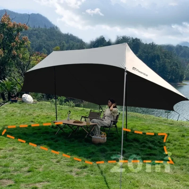 

Outdoor Beach Vinyl Canopy Portable Folding Waterproof Quick Opening Sun Shelter Family Picnic Sunshade Camping Equipment