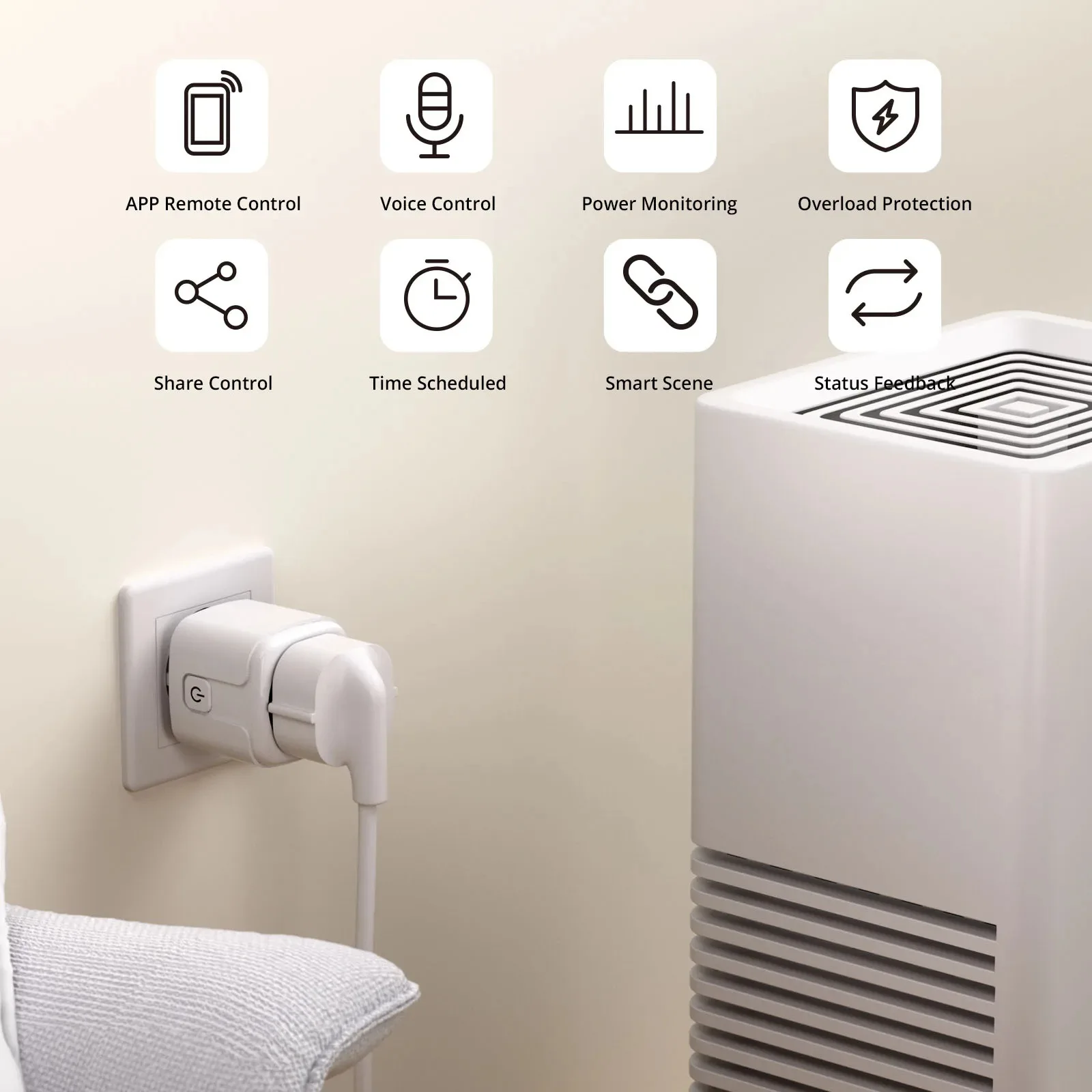 EWelink WiFi Smart Socket With Power Monitoring 16A 20A Smart Plug Voice Control Works with Alexa Google Home Yandex