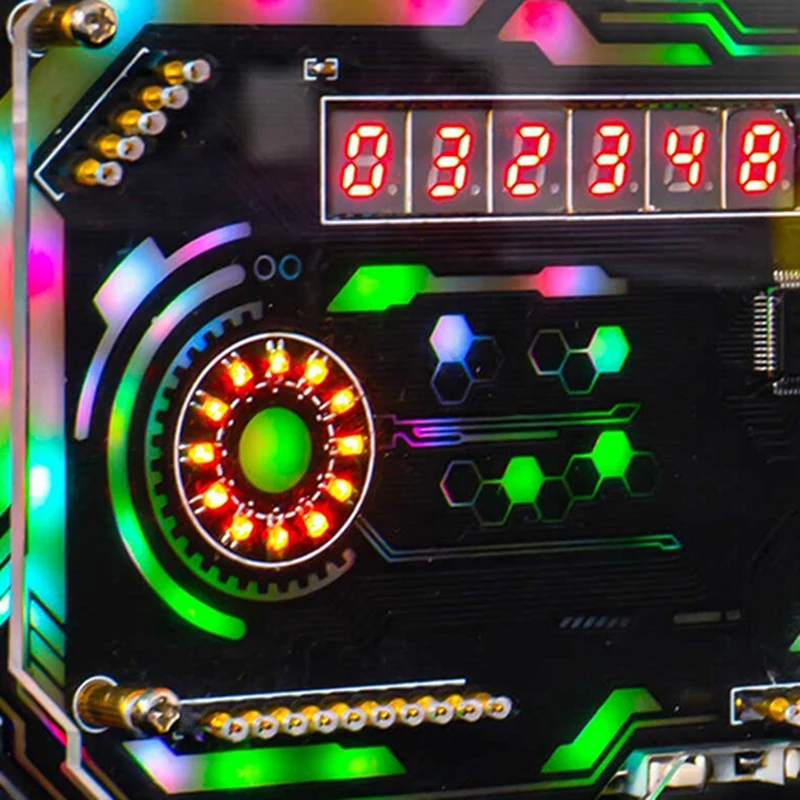 ABPQ-reloj Digital de escritorio, Kit electrónico DIY, innovación Cyberpunk, Kit de fabricación de soldadura, adorno de escritorio para juegos