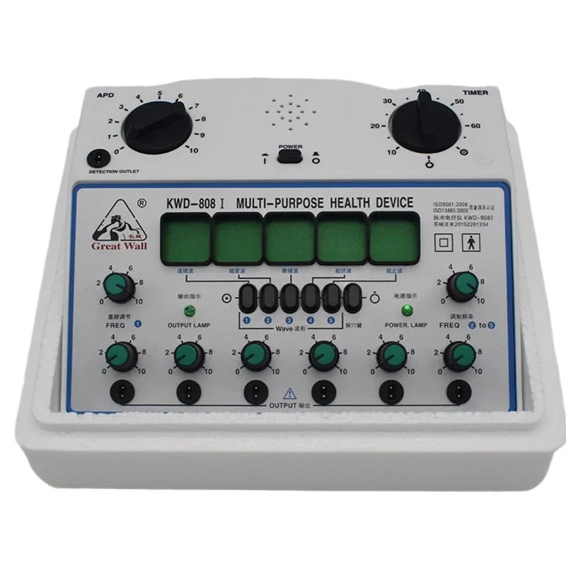 Electric Acupuncture Stimulator Machine, 6 Channel Output Patch Massager Care Kit Digital Electro Therapy Acupuncture Stimulator