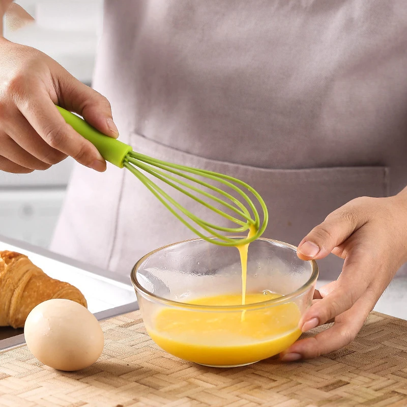 

1PC Multifunctional Rotary Manual Egg Beater Mixer Mini Plastic Kitchen Egg Whisk Bake Tool Egg Agitator Silicone Eco-Friendly