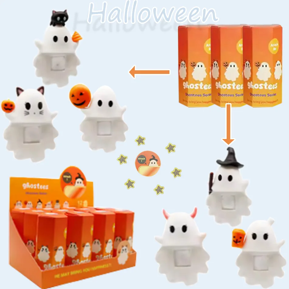 In Stock Ghostees Mystery Cute Halloween Blind Box Collect Hippers Action Figure Mystery Toys Kid Surprise Gifts