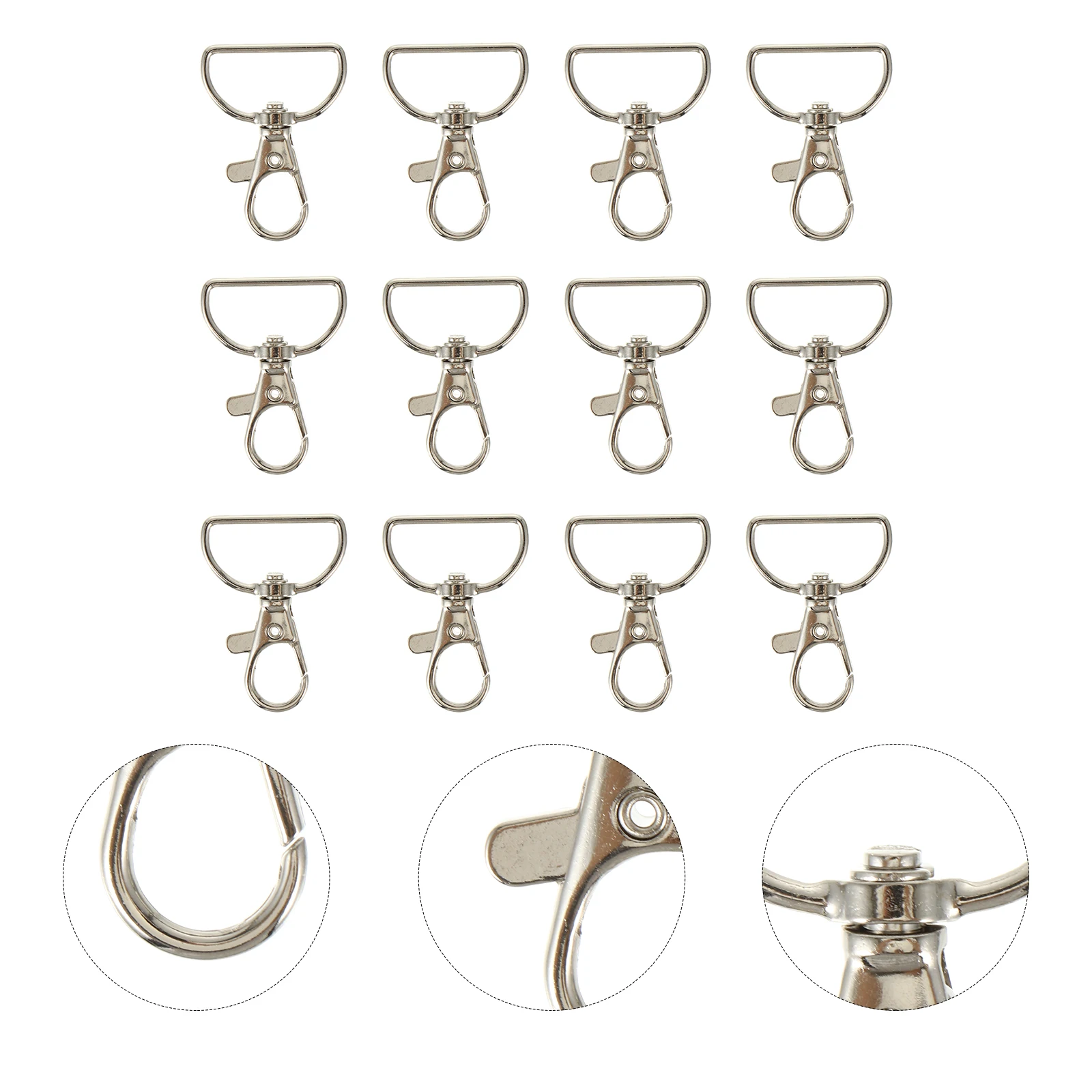 12 pezzi portachiavi chiusura a moschettone in metallo artiglio moschettoni cordino fibbia nastro zaino gancio durevole girevole a 360 gradi fai da te