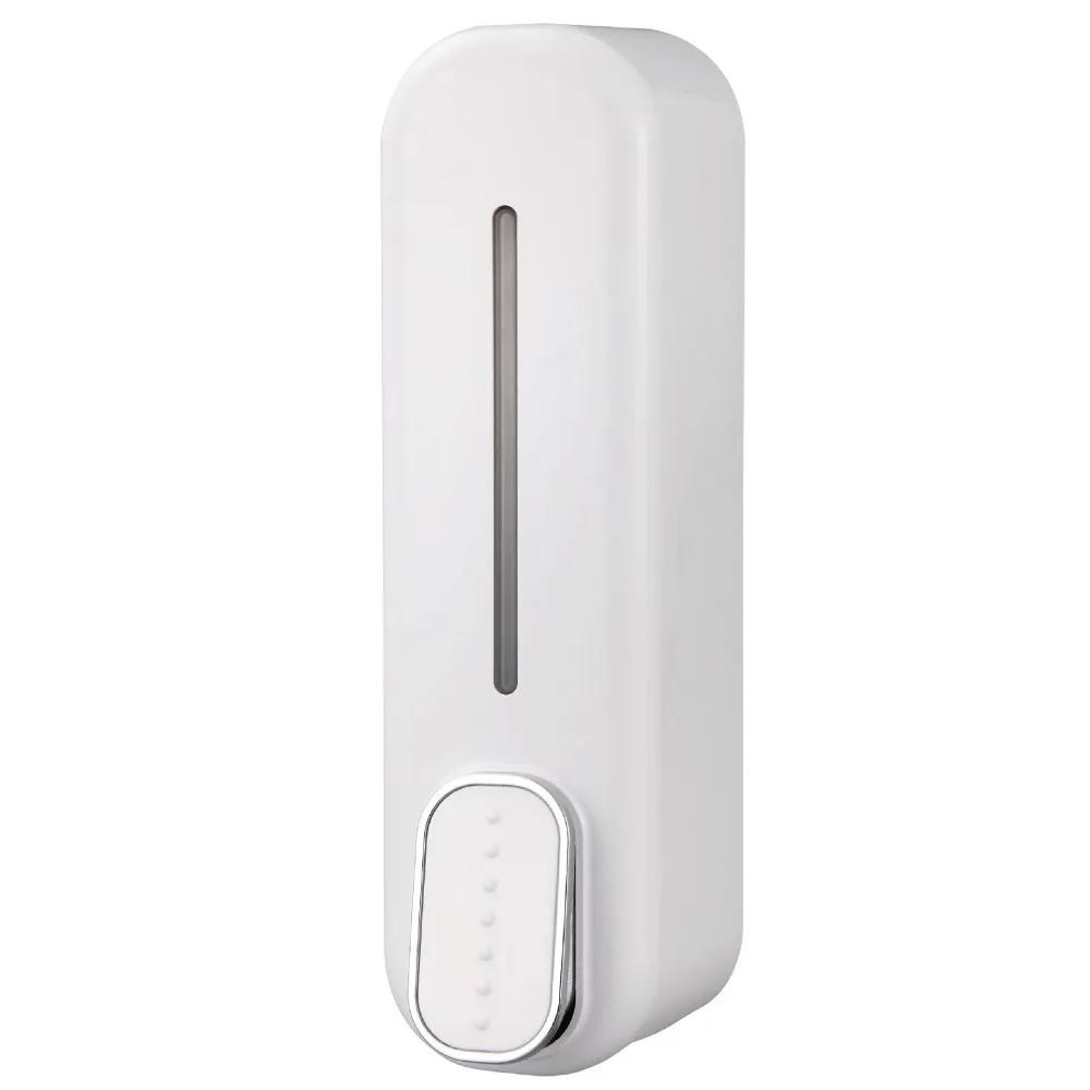 350ml Capacity Soap Dispenser ABS Transparent Window Liquid Soap Dispenser Refillable Space-Saving Design Shower Gel Container