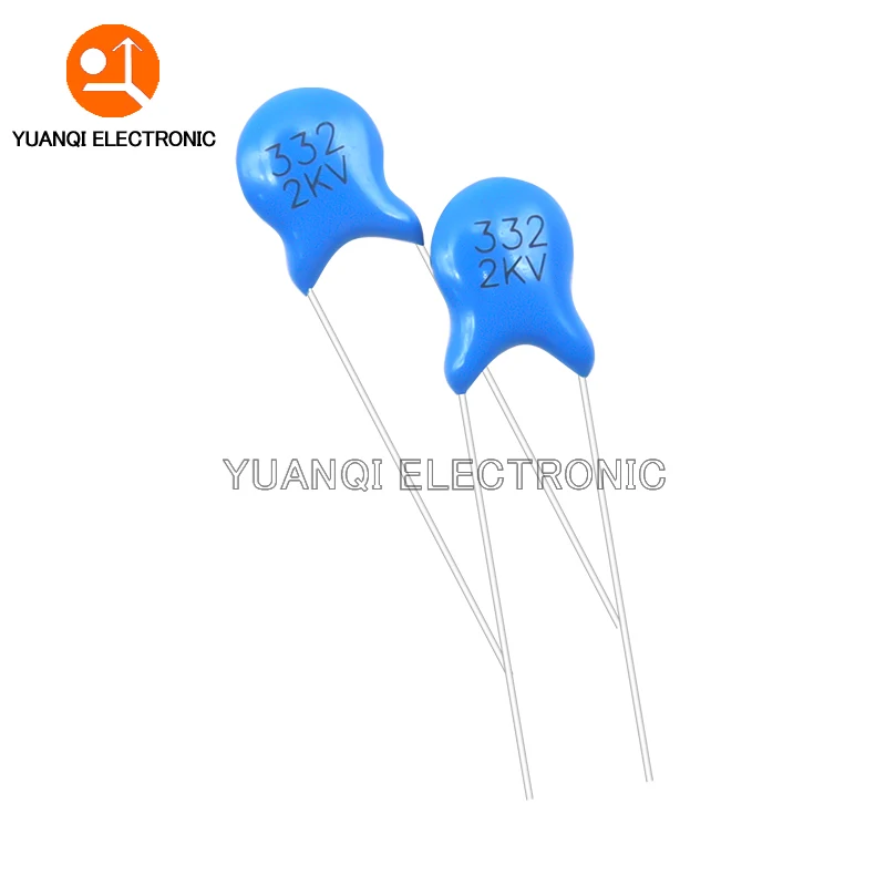 مكثف الجهد العالي من السيراميك ، 2000 فولت ، 18PF ، 22PF ، 47PF ، 82PF ، 100PF ، 101 ، 121 ، 151 ، 221 ، 331 ، 471 ، 681 ، 102 ، 152 ، 222 ، 332 ، ، 472, 103, 1000 قطعة