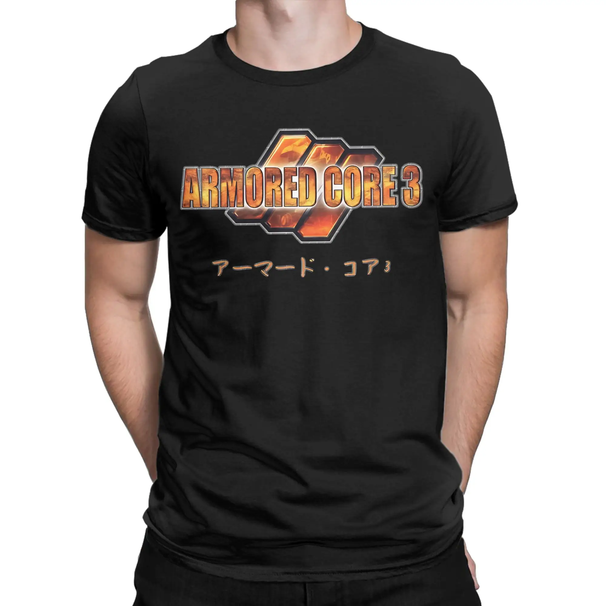 Armored Core  Japanese Text Novelty 100% Cotton T-Shirt Armored Core Tops Tees For Men