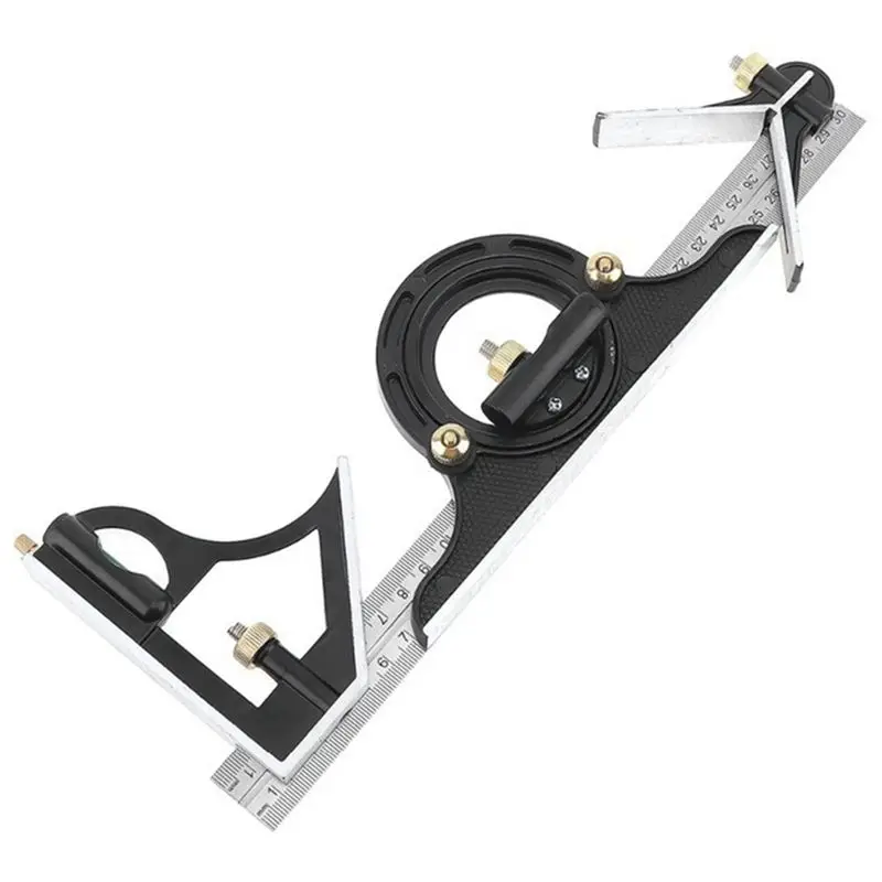 Stock Quantity 3 In 1 300 Mm Measuring Ruler Protractor Tools Multi Combination Square Angle Finder