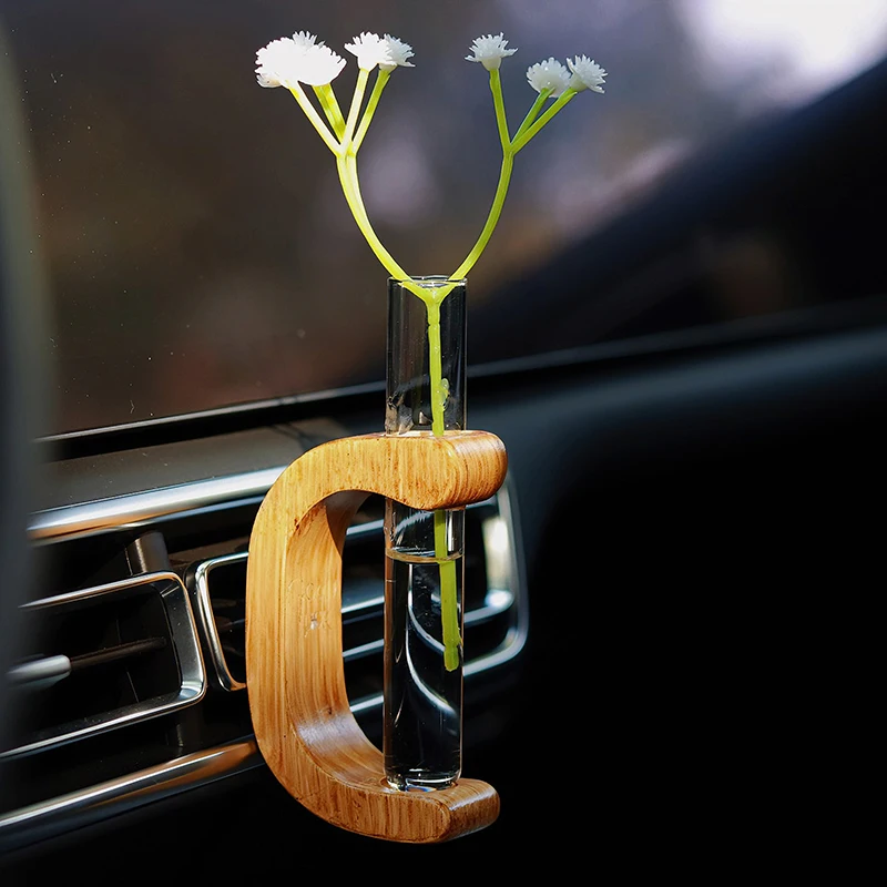 Car Air Outlet Perfume Flower Arrangement Bottle Auto Air Freshener Empty Glass Perfume Diffuser Bottle Aromatherapy Decoration