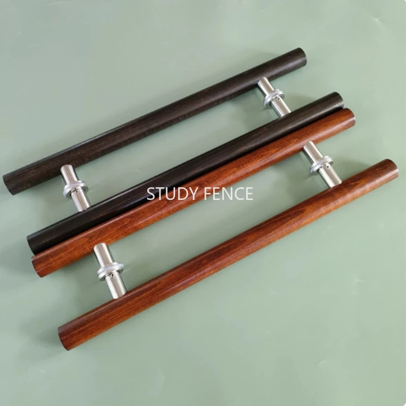

Glass Door Wooden Handle Pull Solid Wooden Door Handle Coffee Shop/hotel Door Handle Total Length 400mm, Hole Spacing 250mm