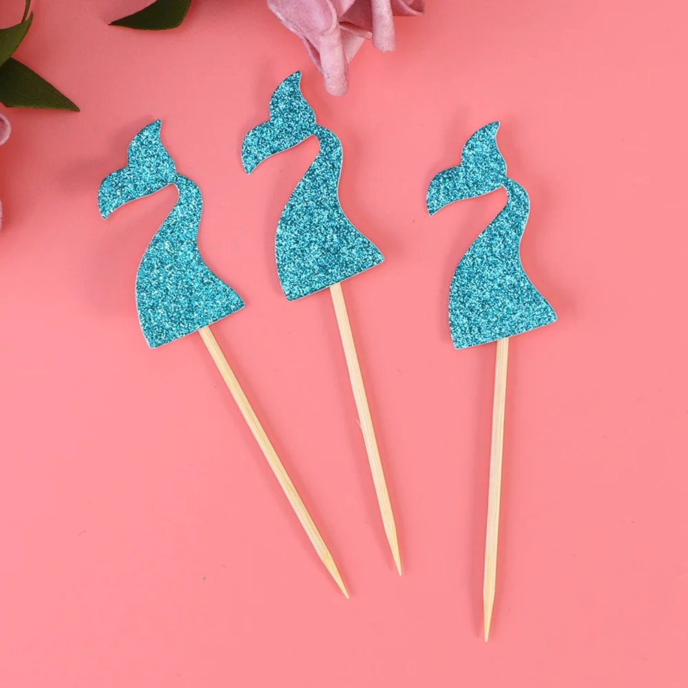 

36pcs Cake Decoration Insert Ocean Theme Mermaid Dessert Toppers Birthday Picks Cupcake Decorations Party Supplies