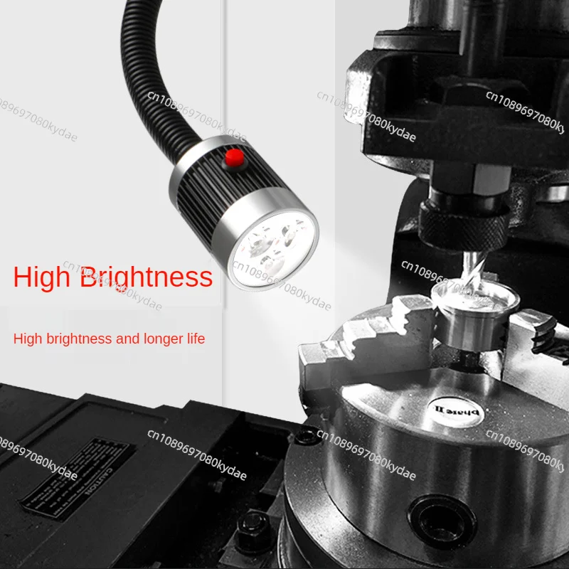 Strong Magnetic Base LED Machine Work Light 9W 220V Super Bright Flexible Gooseneck Lamp For CNC Lathe Milling Workshop Lighting