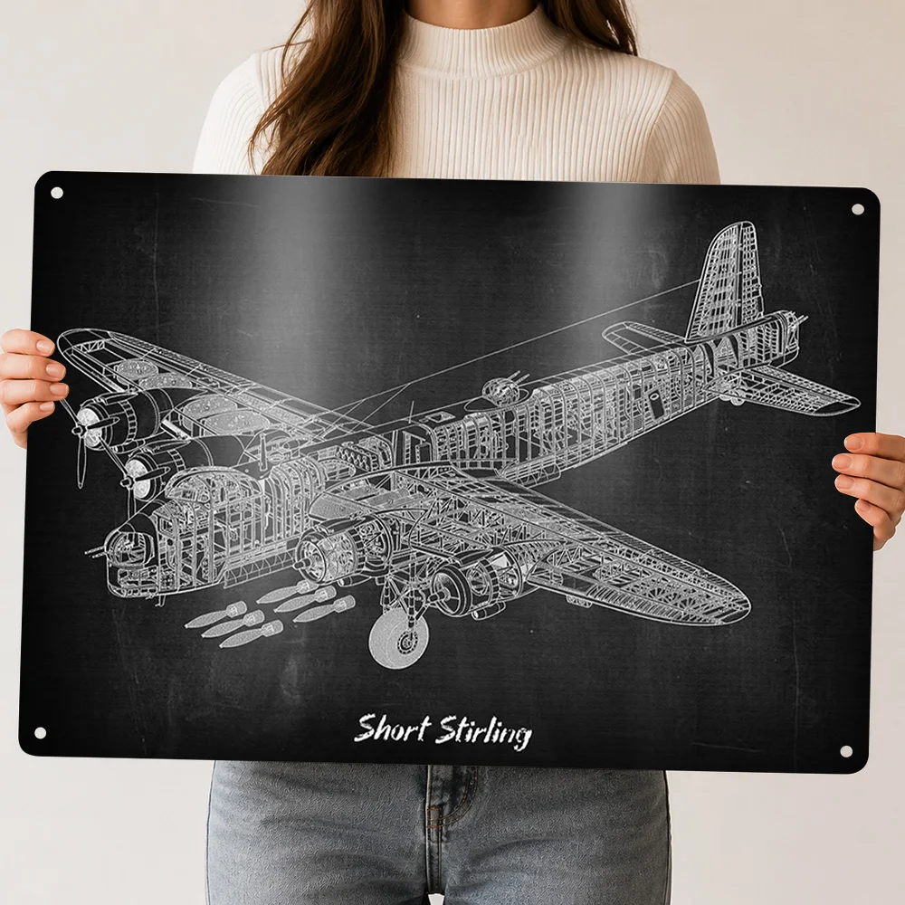 Short Stirling Poster Retro 3D Printed Metal Signs Customized Wall Hanging Gift for Decor Luxury Decoration Home Decorations
