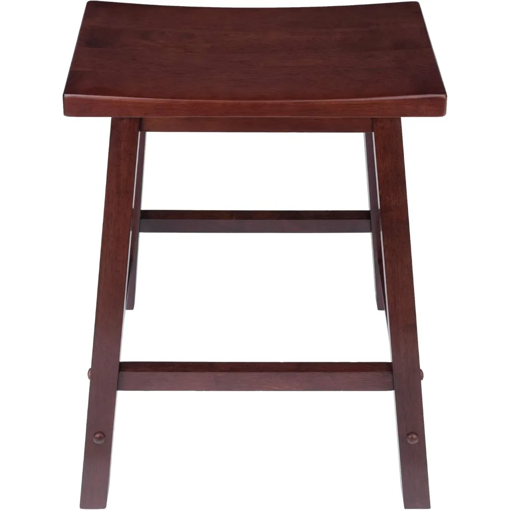 Modern Walnut Counter Stool 24 Inch Height - Space Saving Kitchen Bar Stool for Home Dining & Living Room