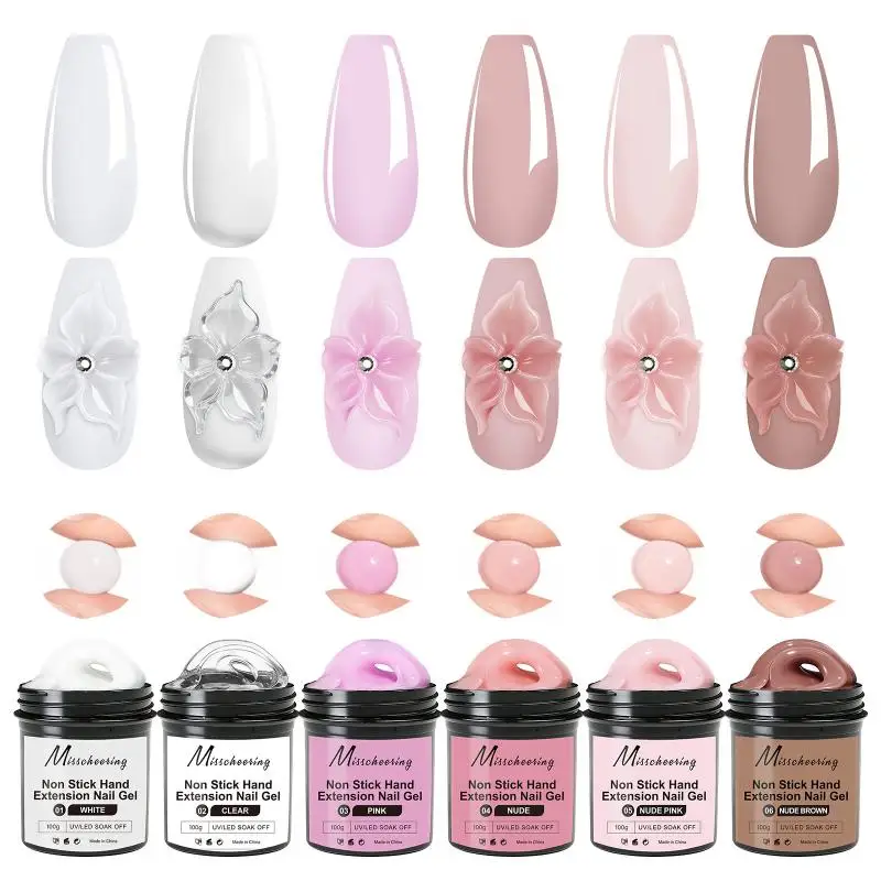 

100g Non Stick Hand Extension Nail Gel Solid UV Gel Polish For Nail Building 3D Sculpture Carving For Manicure