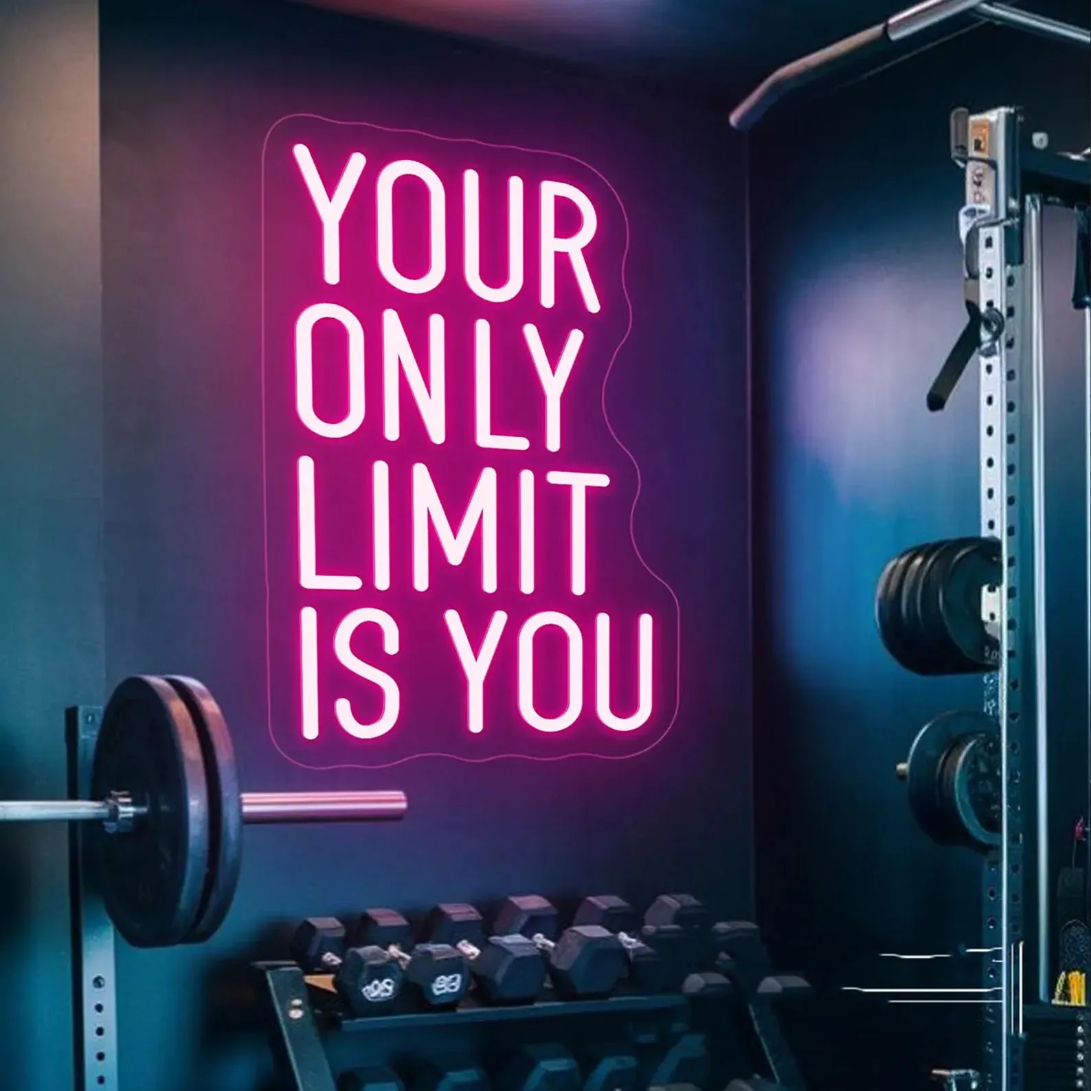 Your Only Limit Is You Neon Sign,Home Gym LED Neon,Motivational Quotes Fitness Sign,Office Classroom Wall Decor,Gym Lover Gift