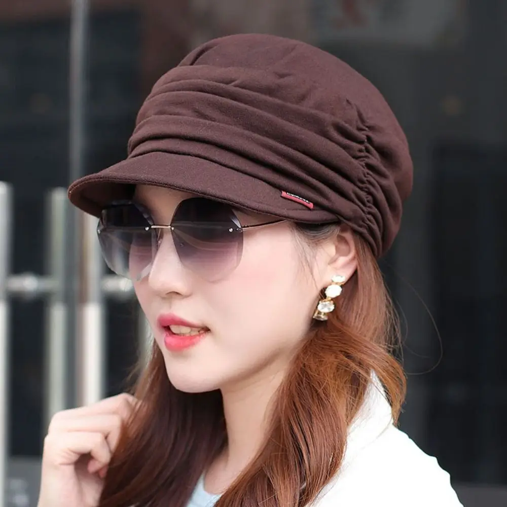 Keep Warm Vintage Baseball Caps British Style Cloth Octagonal Hat Windproof Dome Newspaper Hat for Women Girls