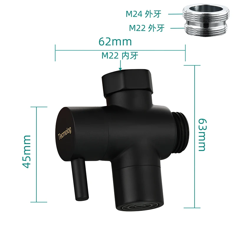 Ciencia Sink Diverter Faucet Splitter for Kitchen or Bathroom Faucet Adapter 3 Way Valve Sink Faucet Replacement Part M22 X M24