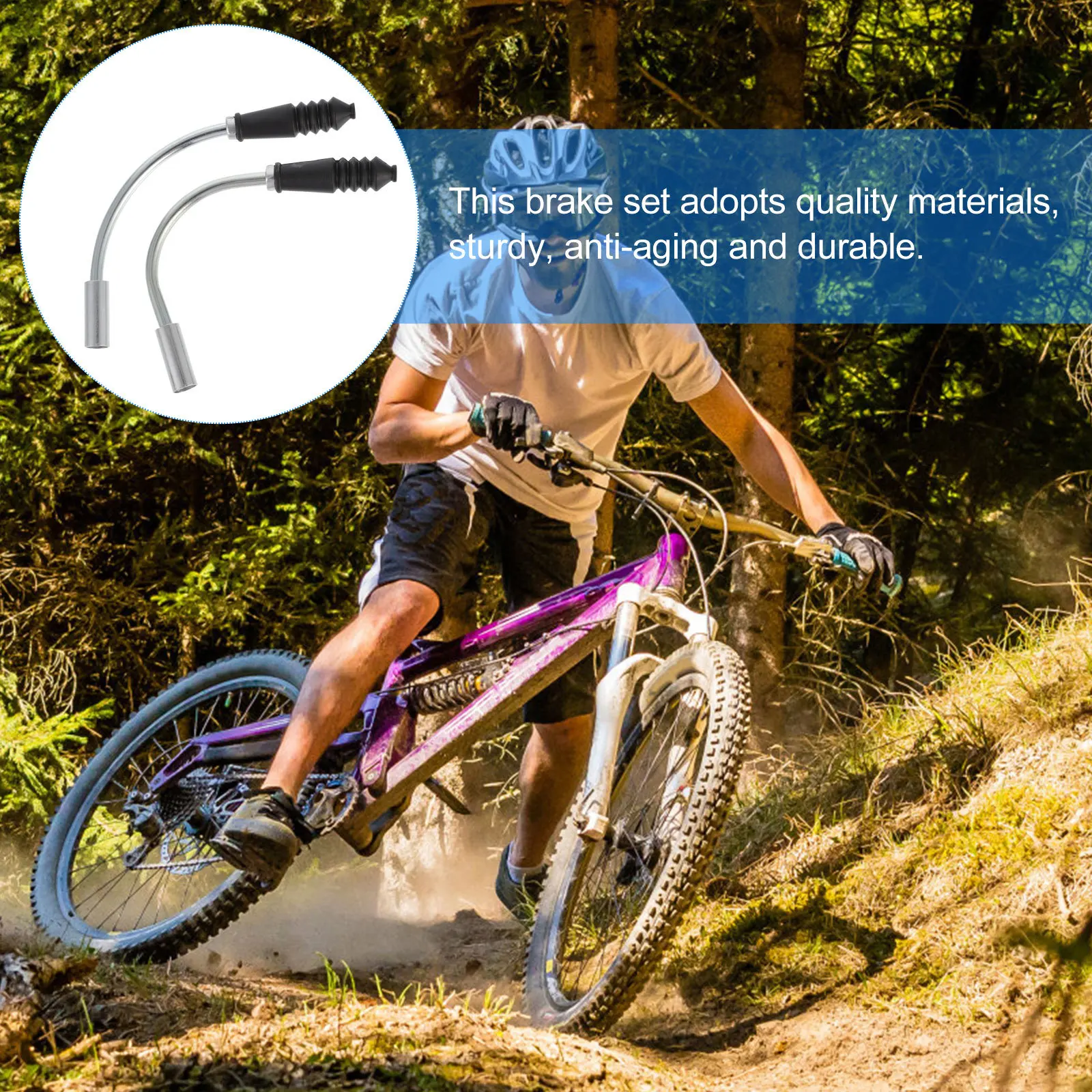 

15Sets Bike Brake Noodle Boot Set Durable Aluminum Alloy Stainless Steel Replacement Accessories for Fixed Gear Bikes