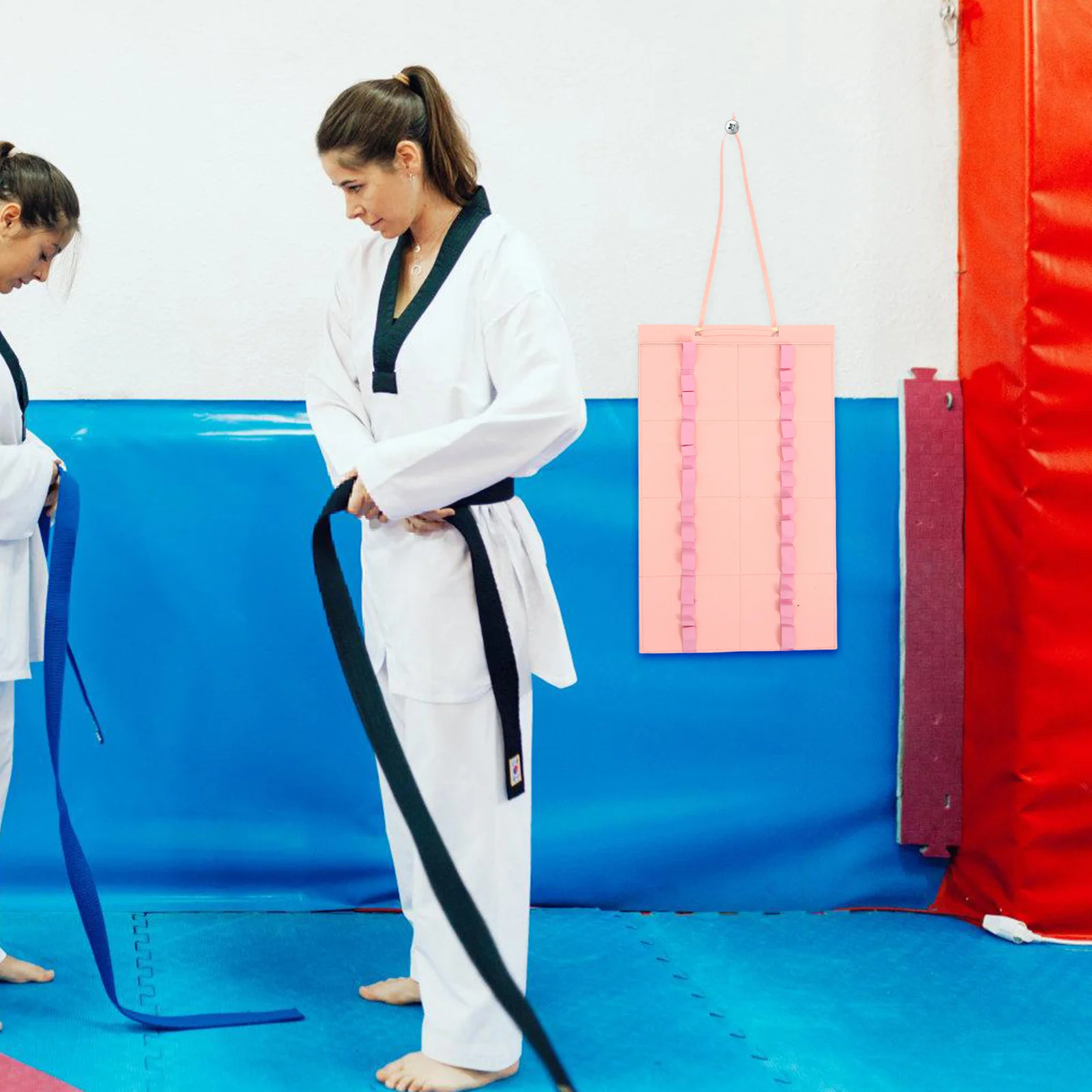 

2Pcs Hanging Drumstick Holder Foldable Drum Mallet Storage Bag Portable Karate Belt Display Rack Organizer Hanging Belt Display