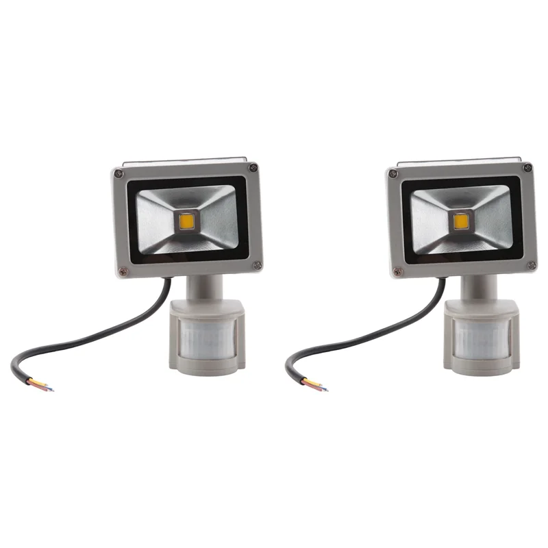 AS95-2X Warm White LED Spotlight Floodlight Spotlight Floodlight With LED Lighting And PIR Motion Sensor (10 Watts)