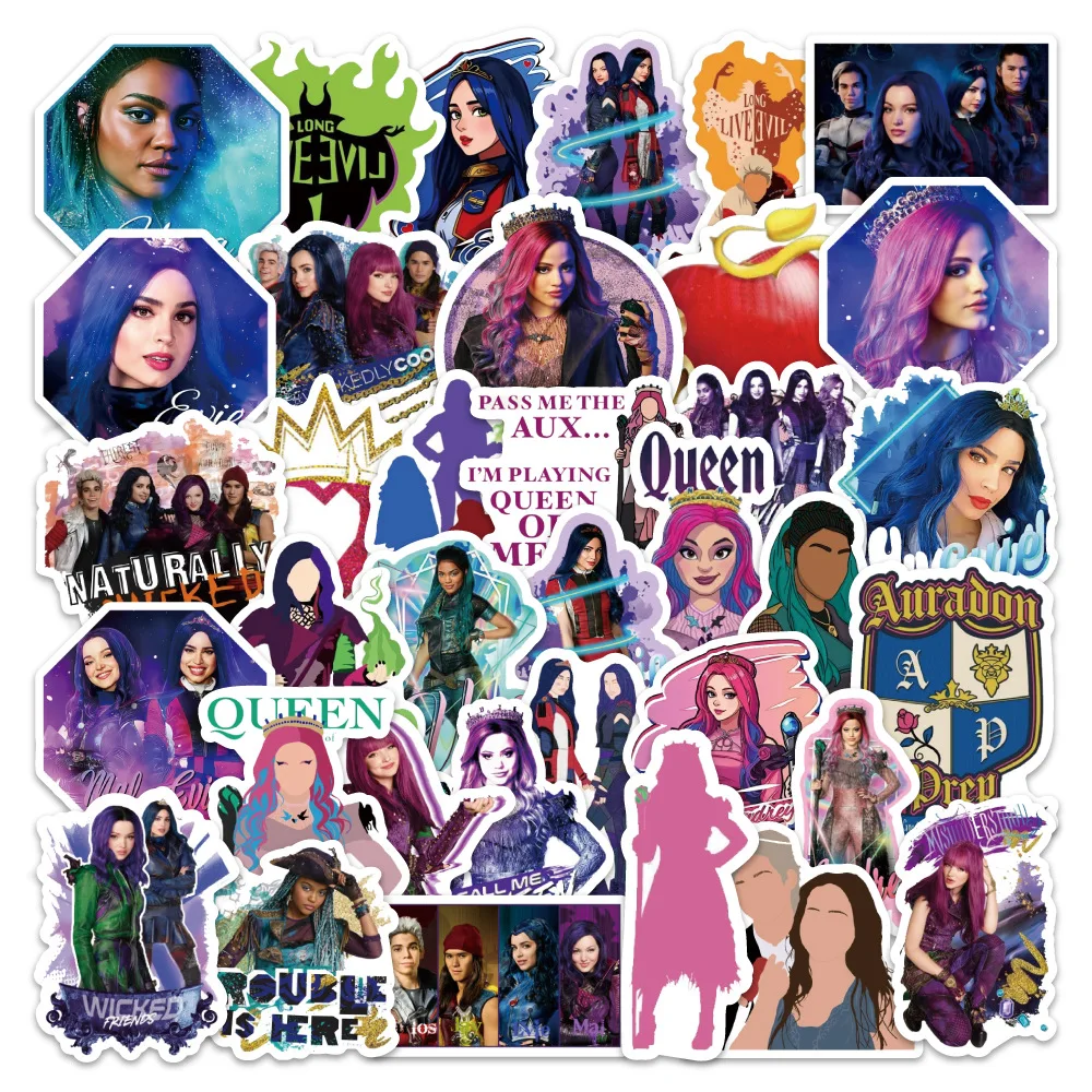 54 Pegatinas de Descendants Good To Be Bad, Pegatinas de Graffiti para DIY, Diario, Funda de Teléfono, Álbum de Recortes Hecho a Mano, Pegatinas Estéticas