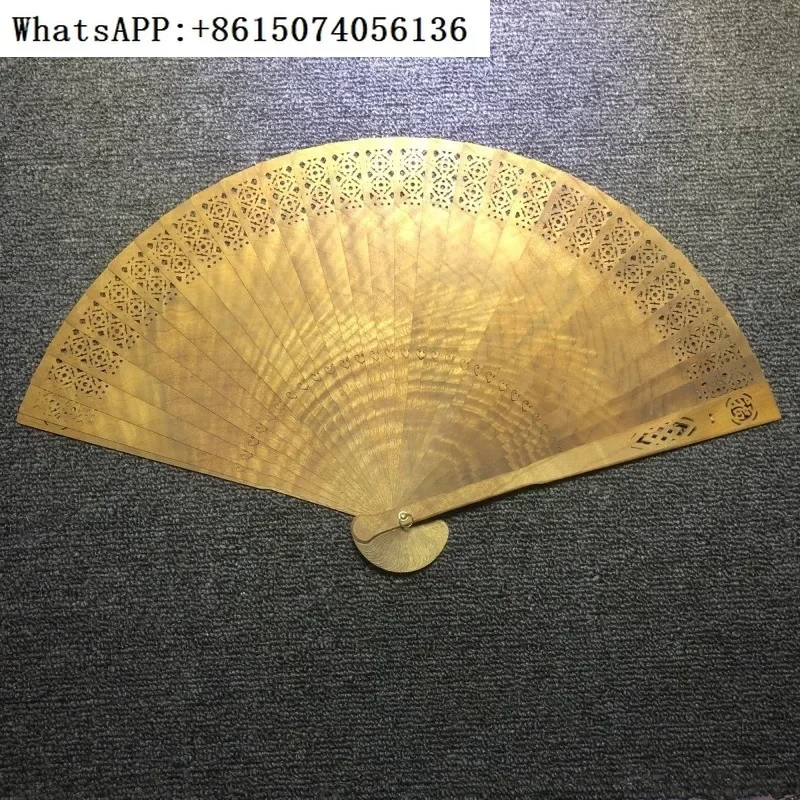 

Jinsi Nanmu Folding Fan Small Leaf Fan Zhennan Collection Ancient Wind Water Waves