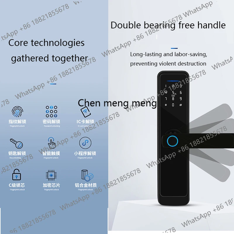 Smart Door Lock Digital Electronic Lock with Code Passcode, Electric Door Knob, Biometric Fingerprint Handle, Home Bedroom Doors