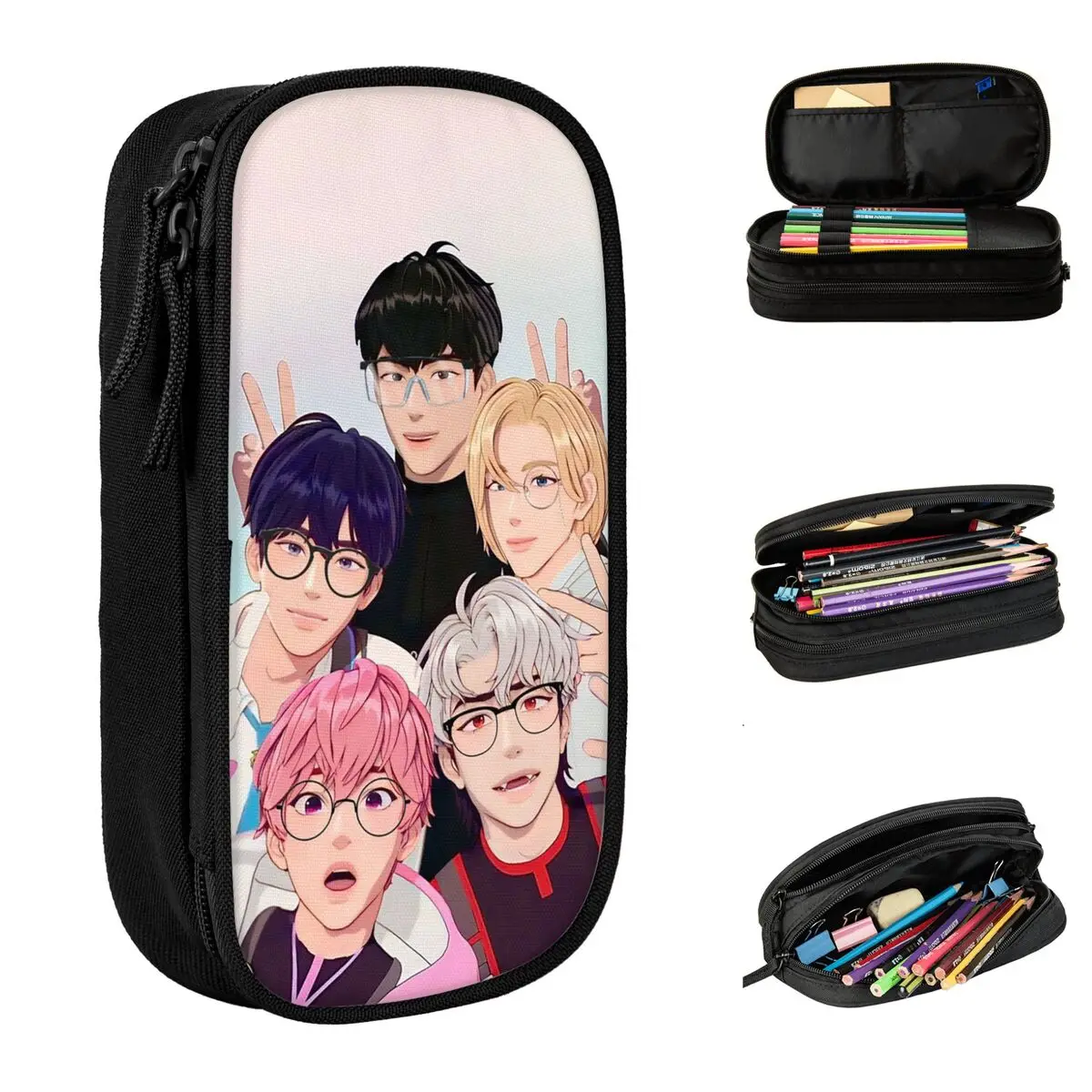 Kpop Noah Bamby Yejun Eunho Hamin Pencil Cases PLAVE Pen Box Bag Student Big Capacity Office Cosmetic Pencilcases